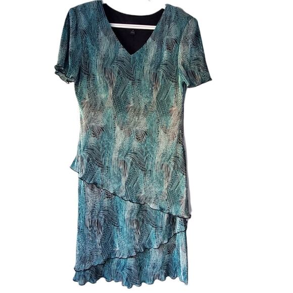 Connected Apparel Tiered V-Neck Dress 8 - Picture 1 of 8